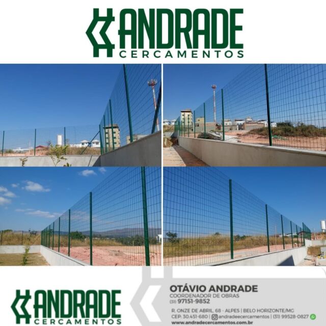 Fornecimento e instalação de tela soldada com revestimento de PVC, 2m de altura, com tubos metálicos e pintura eletrostática.

#cercas #telasoldada #telarevestida #tubometalico #pinturaeletrostática #andradecercamentos